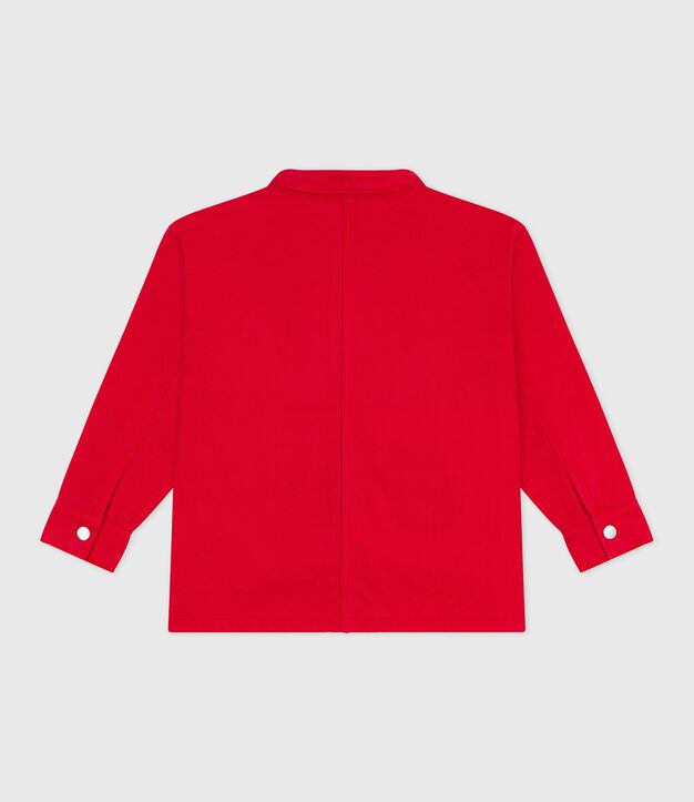 Chaqueta infantil lisa de algod&oacute;n rojo