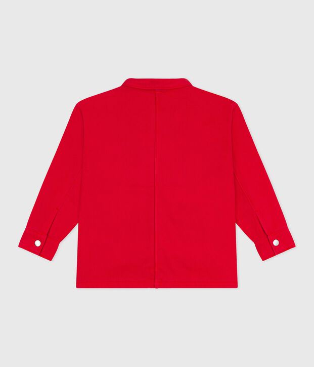 Chaqueta infantil lisa de algod&oacute;n rojo