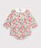 Pelele corto de algod&oacute;n estampado de flores para beb&eacute; blanco/multicolor