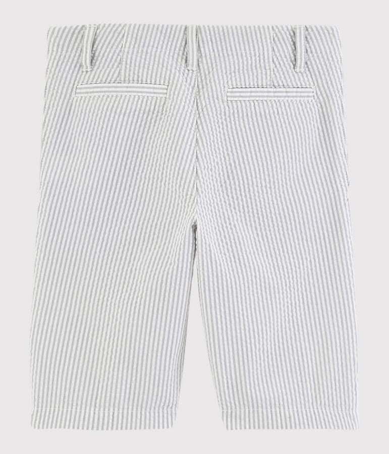 Bermudas de mil rayas de ni&ntilde;o gris/blanco