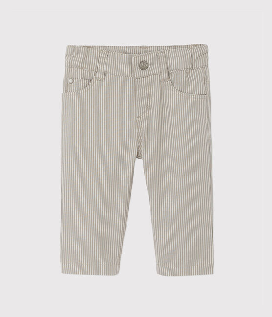 Pantalón de rayas para bebé niño gris MINERAI/blanco LAIT