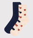 2 pares de calcetines de algodón estampados para mujer