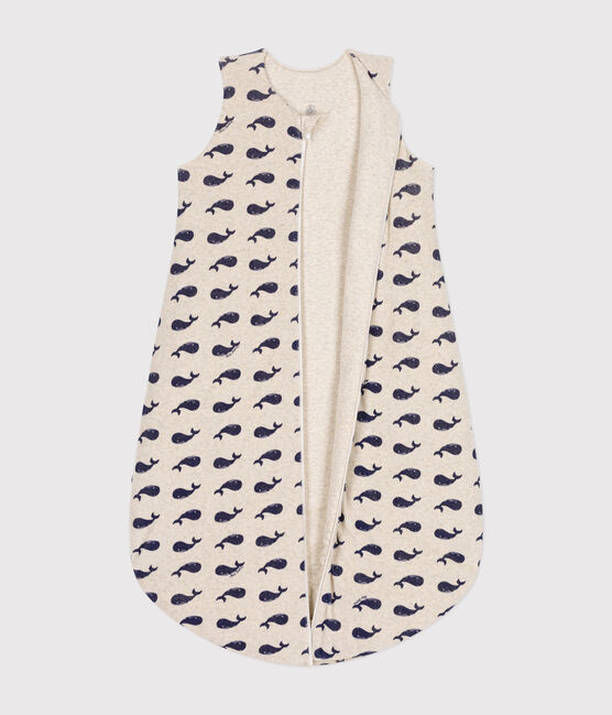 Saco de terciopelo con ballena para bebé TOG 3 beige MONTELIMAR/azul MEDIEVAL