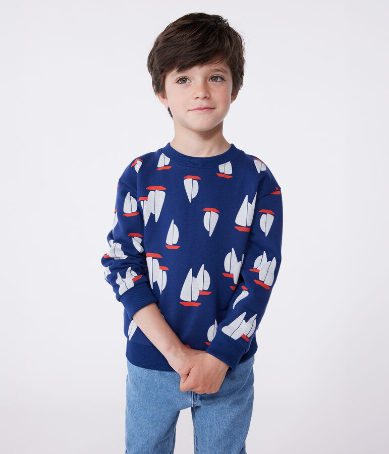 Sudadera infantil de algod&oacute;n con estampado azul/multicolor