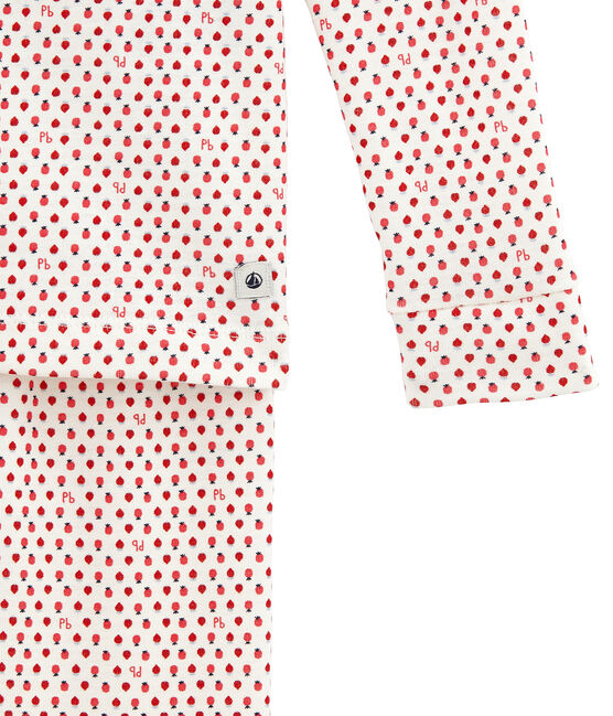 Piajama para niña corte ajustado blanco MARSHMALLOW/blanco MULTICO