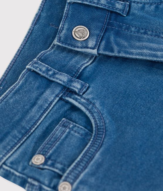 Pantalón regular de tejido vaquero sostenible para niño azul BLEU DELAVE