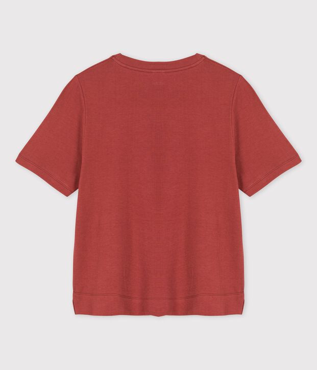CAMISETA BOXY T&Uacute;BICO de algod&oacute;n de mujer marron