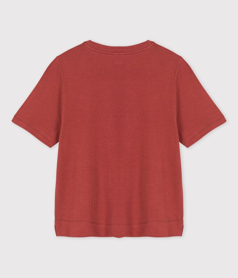 CAMISETA BOXY T&Uacute;BICO de algod&oacute;n de mujer marron