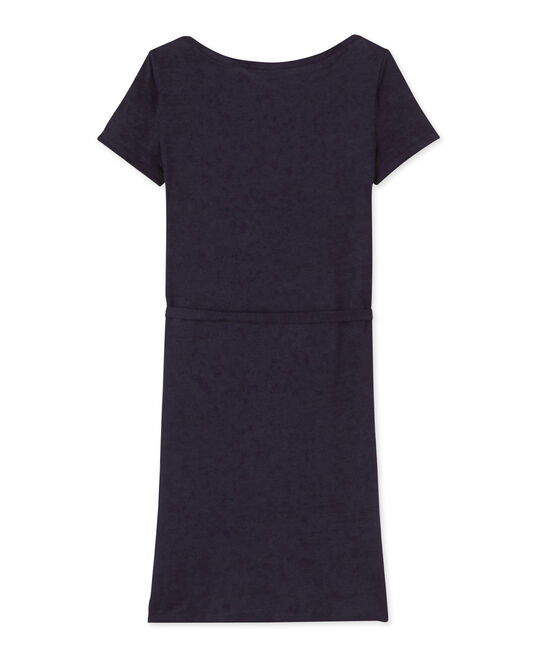 Vestido de lino para mujer azul SMOKING