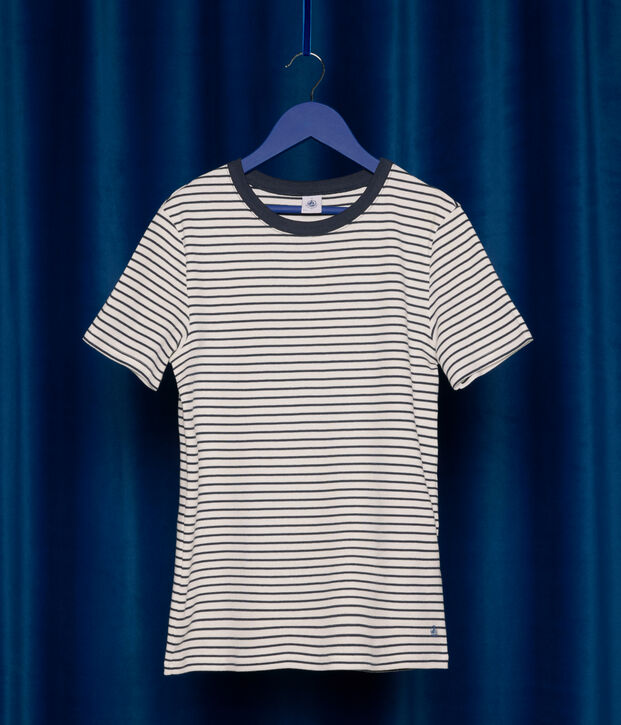 Camiseta La Ic&oacute;nica de algod&oacute;n a rayas para mujer blanco/azul