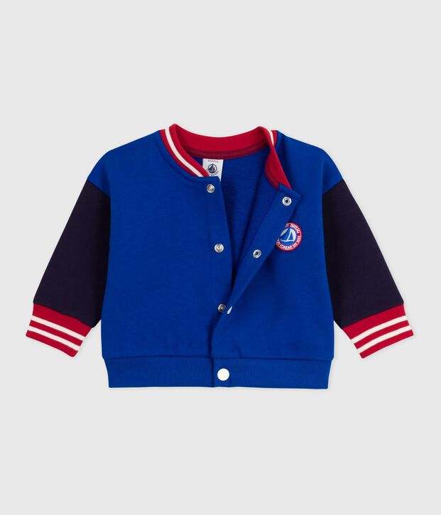 Chaqueta teddy de algod&oacute;n bicolor azul/azul