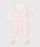 Bodyjama de tela túbica para bebé de niña blanco MARSHMALLOW/rosa GROSEILLER