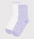 2 pares de calcetines infantiles de algodón con estampado de corazones