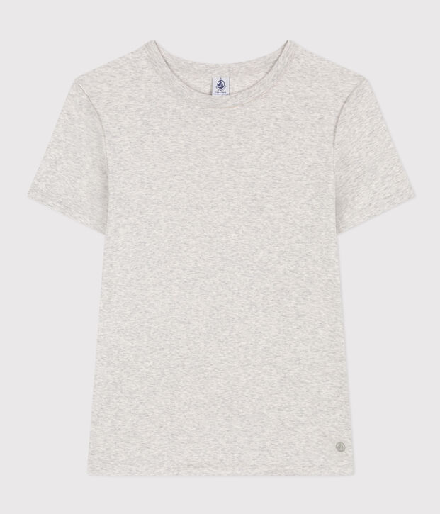 Camiseta L'ICONIQUE de algod&oacute;n con cuello redondo para mujer gris