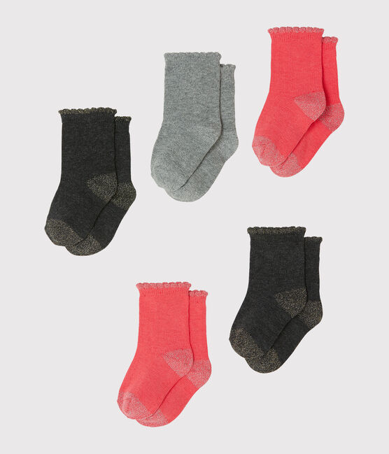 Lote de 5 pares de calcetines básicos para bebé niña variante 2