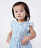 Vestido de algodón y pololo con estampado de cerezas azules para bebé azul MARSHMALLOW/ PORCELANA