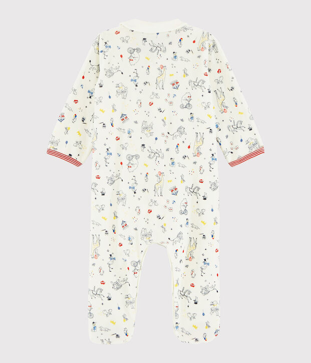 Pelele de terciopelo para beb&eacute; ni&ntilde;o blanco/multicolor