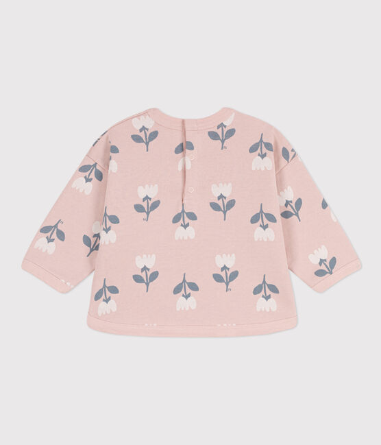 Sudadera de muletón con estampado de flores para bebé rosa SALINE/blanco MULTICO