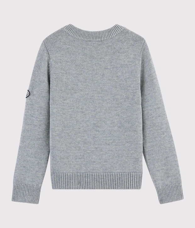 Jersey de lana y algod&oacute;n para ni&ntilde;a gris