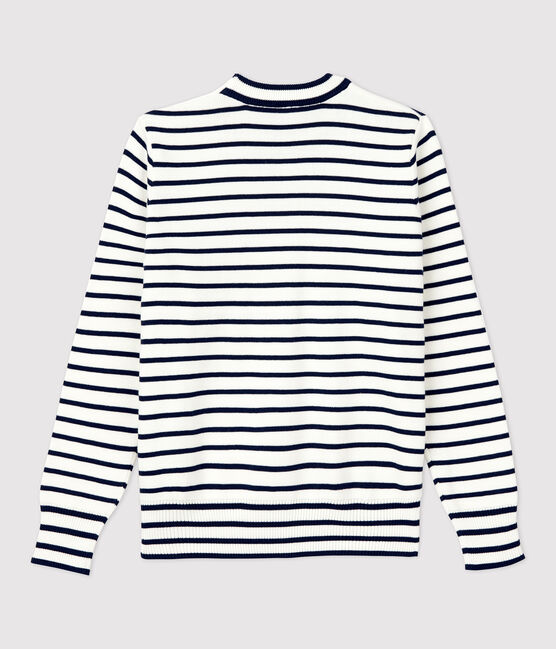 Jersey marinero de algodón de mujer blanco MARSHMALLOW/azul SMOKING
