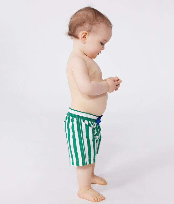 Bañador con estampado de rayas para bebé verde MARSHMALLOW/ JARDIN