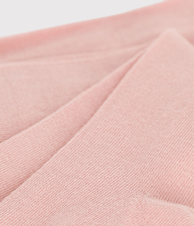 Leotardos infantiles lisos de algod&oacute;n rosa