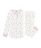 Pijama para niña de talle alto y punto doble cara blanco MARSHMALLOW/blanco MULTICO