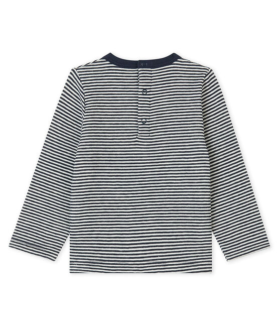 Camiseta de tejido túbico para bebé niño azul SMOKING/beige COQUILLE