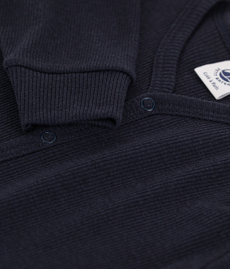 Pelele sin pies de algod&oacute;n y lyocell azul SMOKING