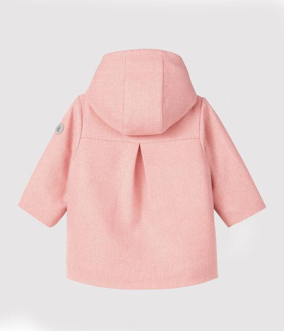 Abrigo de tela de lana para bebé niña rosa CHEEK/blanco MARSHMALLOW