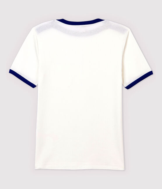 Camiseta de algodón de mujer blanco MARSHMALLOW/azul SURF