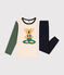 Pijama infantil liso de algodón azul SMOKING/blanco MULTICO