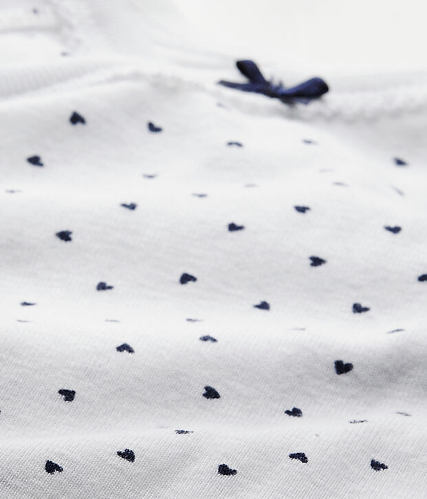 Body de nacimiento de manga larga estampado para beb&eacute; ni&ntilde;a blanco/azul