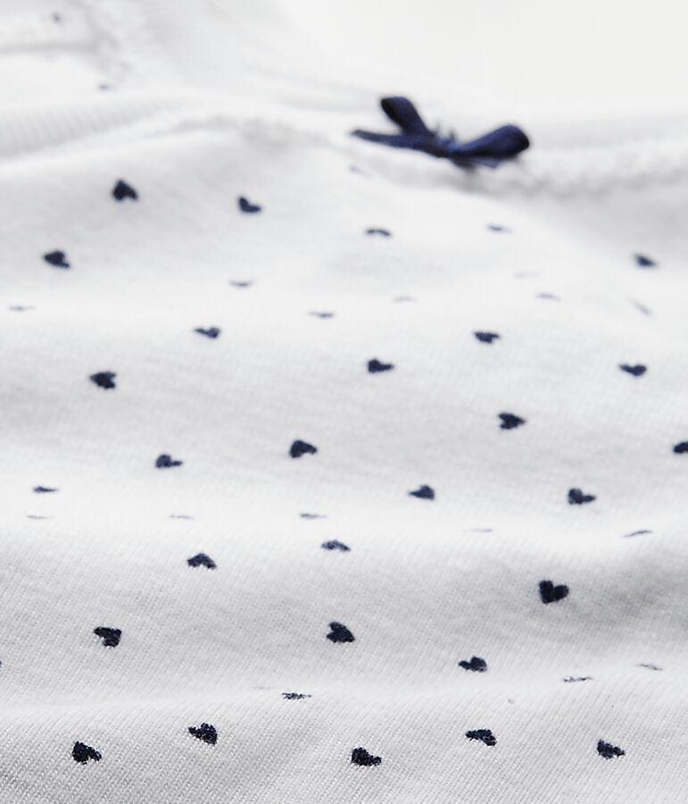 Body de nacimiento de manga larga estampado para beb&eacute; ni&ntilde;a blanco/azul