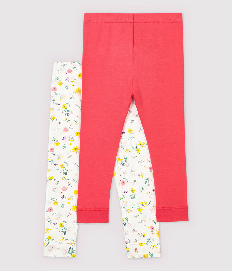Juego de 2 leggings para beb&eacute; ni&ntilde;a. multicolor