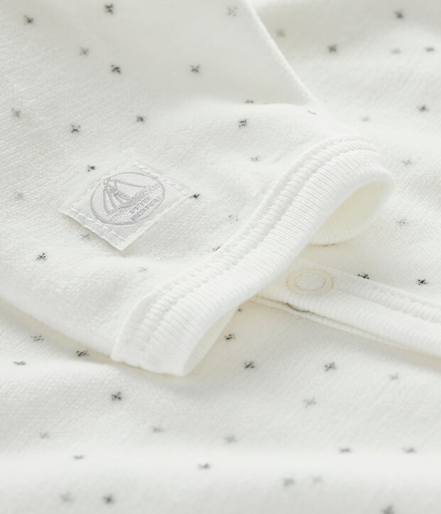 Pelele blanco con estampado de estrellas de terciopelo blanco/multicolor