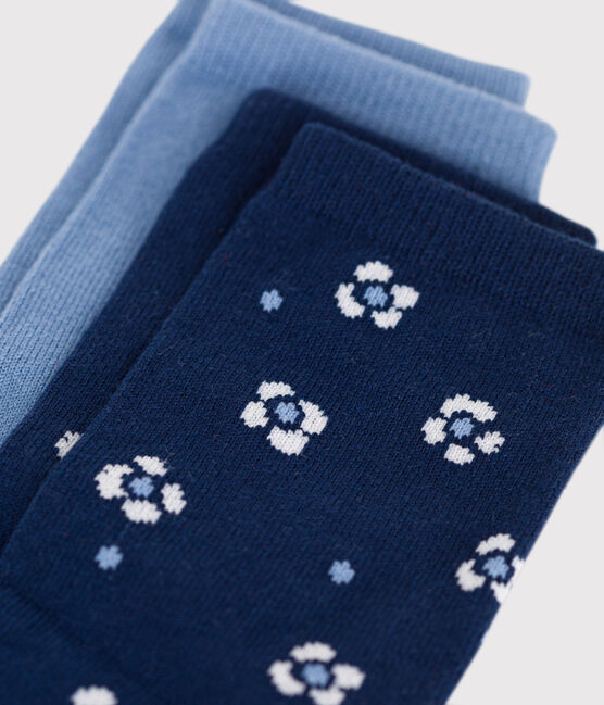 2 pares de calcetines de algodón con estampado de flores para niña variante 1