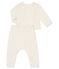 Conjunto de dos piezas para bebé niño, lana merinos y poliéster blanco MARSHMALLOW