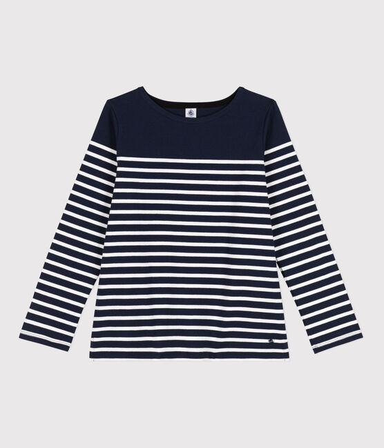 Marinera emblemática de algodón para mujer azul SMOKING/blanco MARSHMALLOW