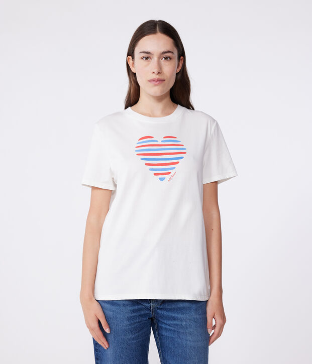 Camiseta Recta de algod&oacute;n liso para mujer blanco