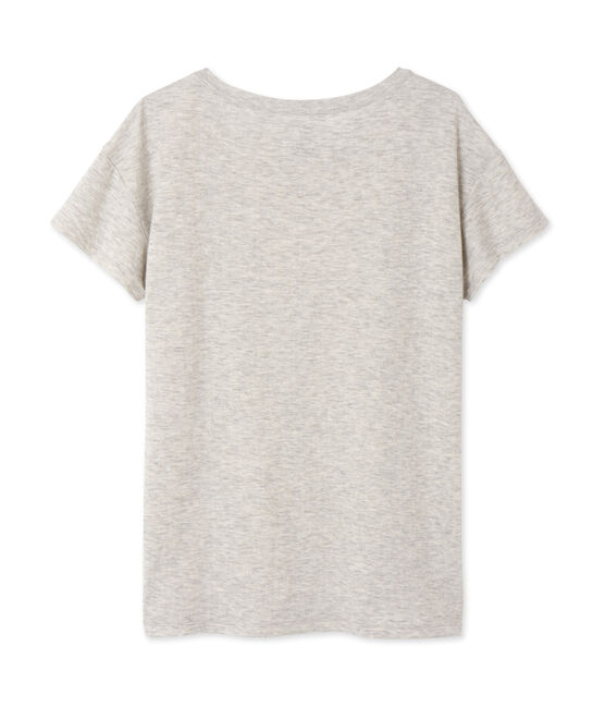 Camiseta maxi para mujer en túbico extrafino chiné gris BELUGA CHINE