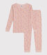 Pijama infantil ajustado de algodón con estampado de flores