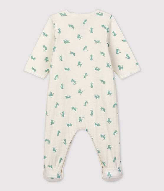 Bodyjama de algodón orgánico de bebé blanco MARSHMALLOW/ HERBIER