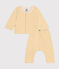 Conjunto de 2 piezas de felpa cepillada para bebé amarillo AVALANCHE/blanco DAISY