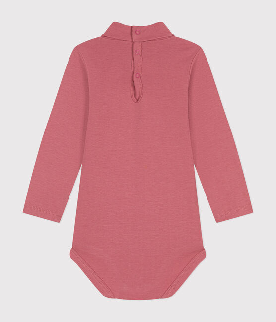 Body de manga larga con cuello vuelto para bebé rosa ROSEWOOD