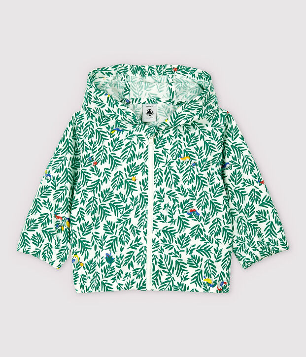 Cortavientos de punto revestido de beb&eacute; ni&ntilde;o blanco/verde/multicolor