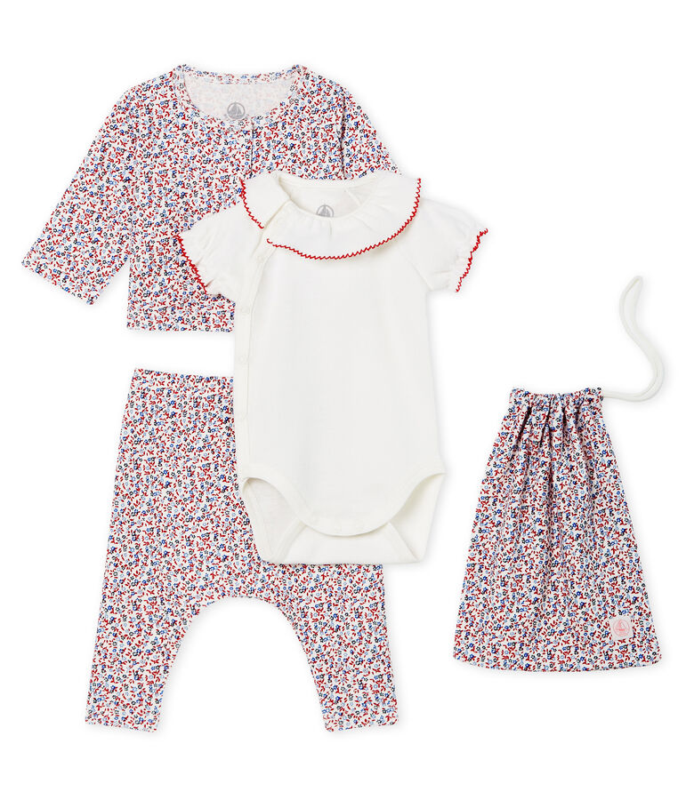 Conjunto 4 piezas estampado para beb&eacute; ni&ntilde;a multicolor