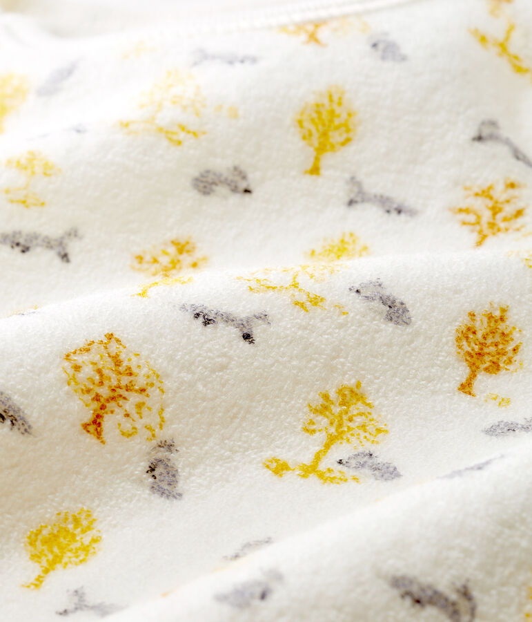 Pijama extra c&aacute;lido de toalla de rizo afelpado para beb&eacute; ni&ntilde;a blanco/multicolor