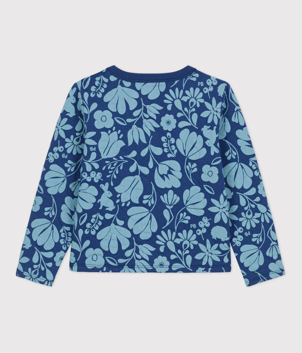 C&aacute;rdigan estampado de tejido t&uacute;bico acolchado de ni&ntilde;a azul/azul