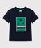 Camiseta de manga corta de punto de niño azul SMOKING